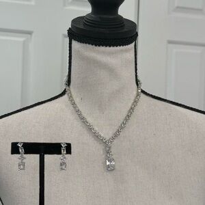 New | Indian Luxury AD Necklace with Earrings Set